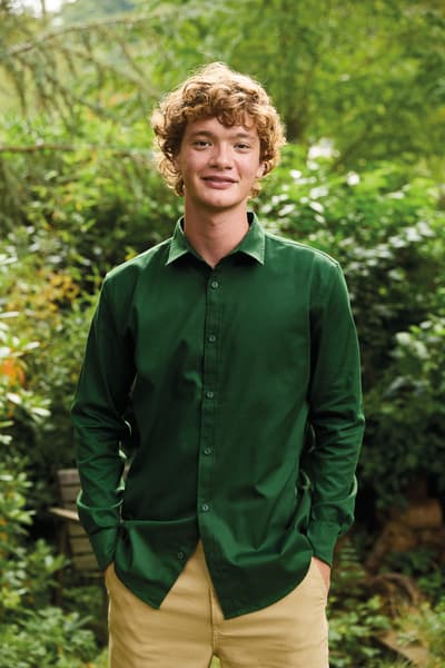 Miesten twill-kauluspaita, Reilun kaupan puuvilla, 210g