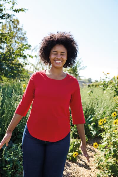 Naisten 3/4-hihainen t-paita, Reilun kaupan puuvilla, 155g