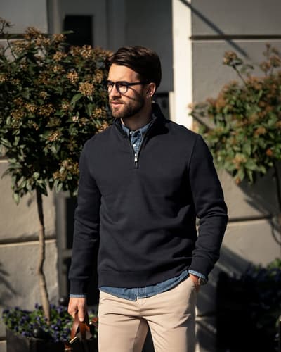 Nimbus Glendale unisex collegepaita lyhyellä vetoketjulla