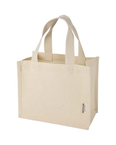 Odessa 220 g/m²:n GRS-kierrätetystä puuvillasta valmistettu minikassi vahvikkeilla 9 litraa