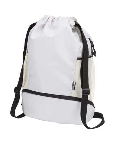 Nomad 18 litran GRS-kierrätetystä materiaalista valmistettu, kiristysnyörillä varustettu urheilukassi alalokerolla