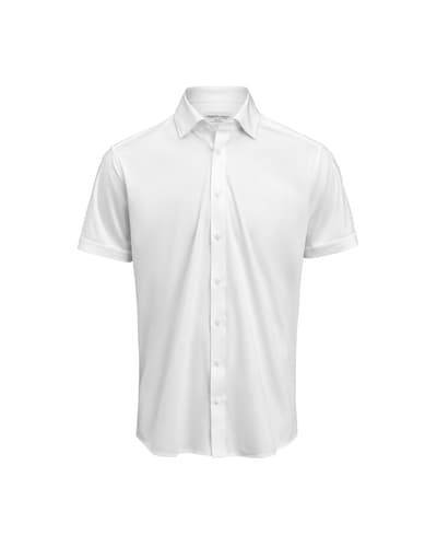 J. Harvest & Frost IB132 Interlock Knit miesten lyhythihainen neuloskauluspaita slim fit