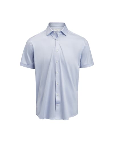 J. Harvest & Frost IB132 Interlock Knit miesten lyhythihainen neuloskauluspaita slim fit