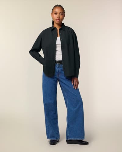 Naisten kauluspaita luomupuuvilla 130g (relaxed fit)