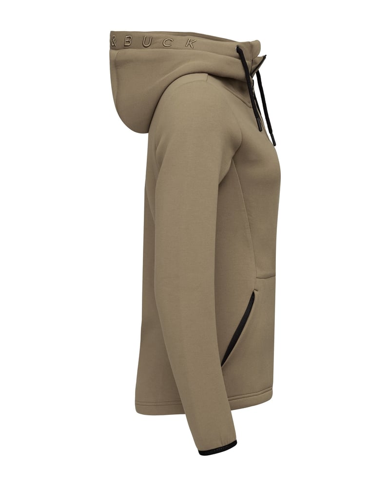 Cutter & Buck Pemberton naisten vetoketjuhuppari kierrätyskuidusta – Packshot takaa