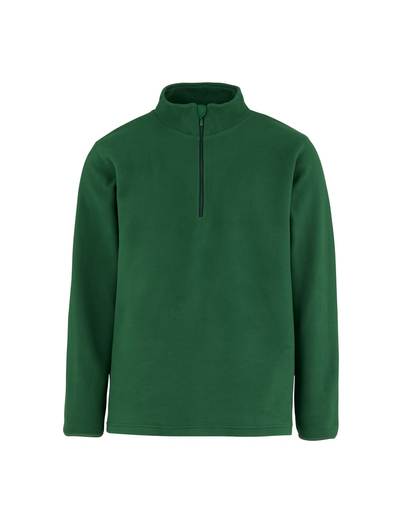 Quarter-zip college, kierrätysmateriaali, 120g – Studio edestä