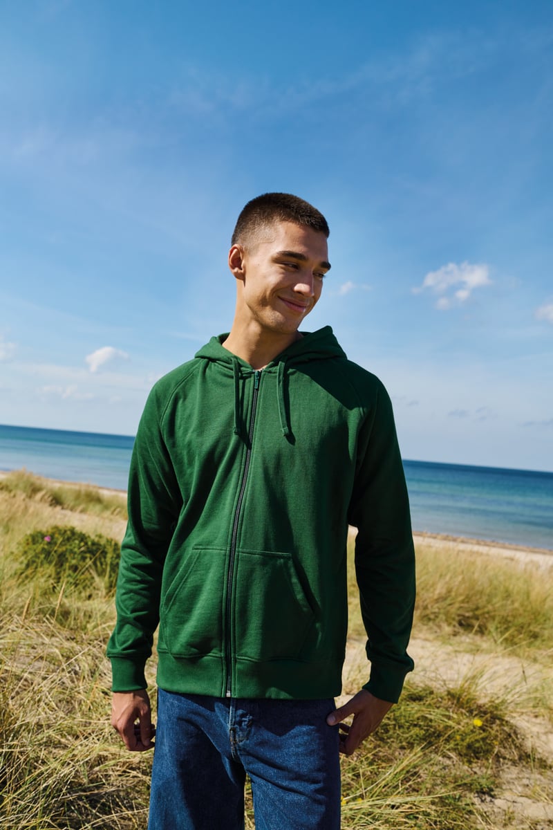 Unisex Tiger Cotton vetoketjuhuppari, luomupuuvilla, 300g – Studio edestä