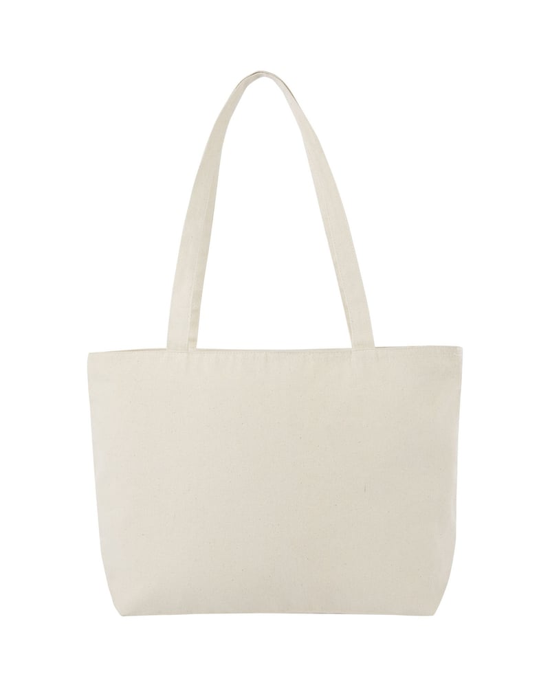 Ningbo-kauppakassi vetoketjulla, puuvilla 320 g/m² 15 L – Studio edestä