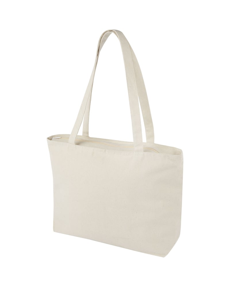 Ningbo-kauppakassi vetoketjulla, puuvilla 320 g/m² 15 L – Packshot edestä