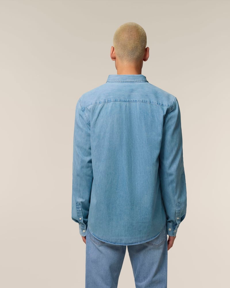 Stanley Denim Shirt miesten kauluspaita, medium fit, 235 g – Packshot edestä