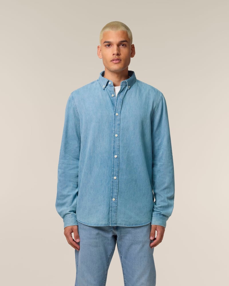 Stanley Denim Shirt miesten kauluspaita, medium fit, 235 g – Studio takaa