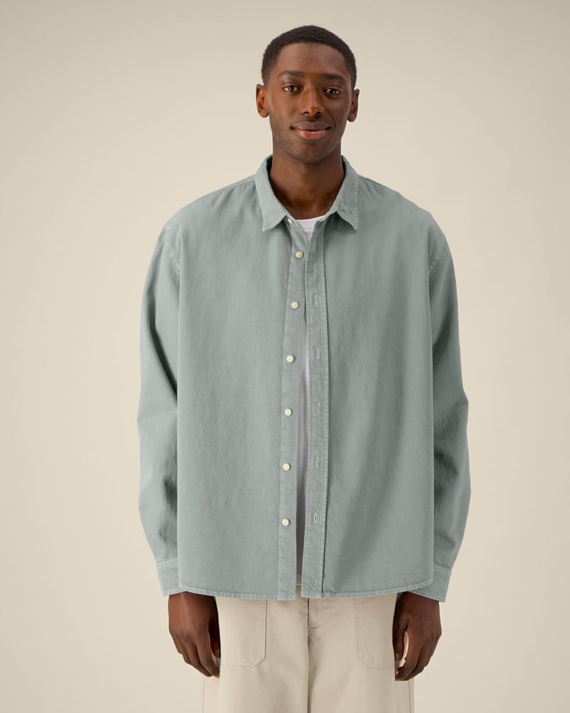 Stanley/Stella Worker unisex kauluspaita, relaxed fit, 285 g – Studio edestä