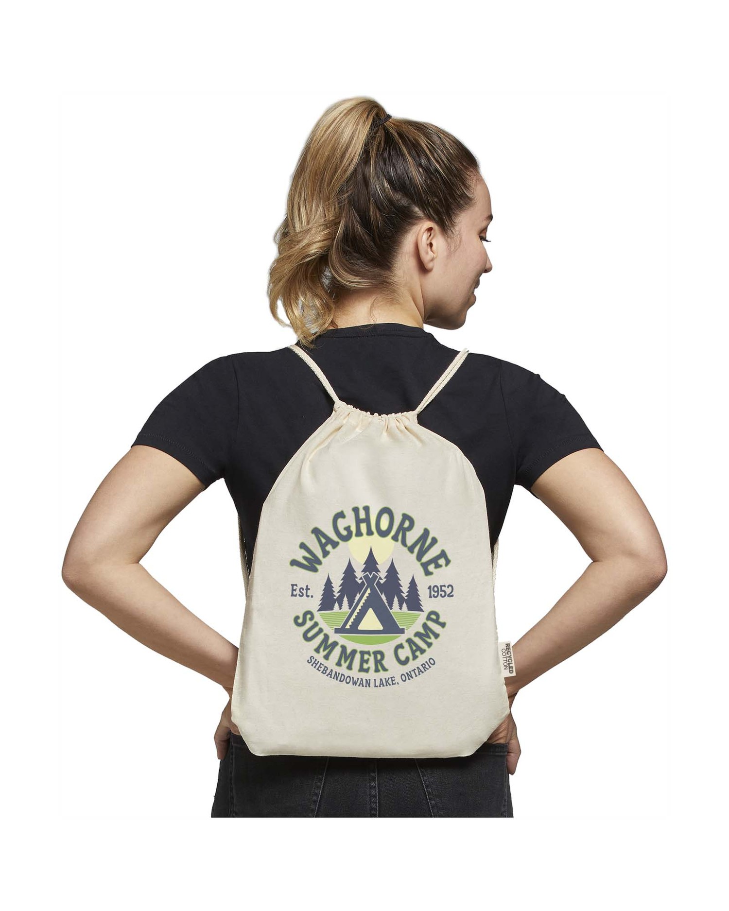 Oregon 140 g/m² GRS-kierrätetystä puuvillasta valmistettu narureppu