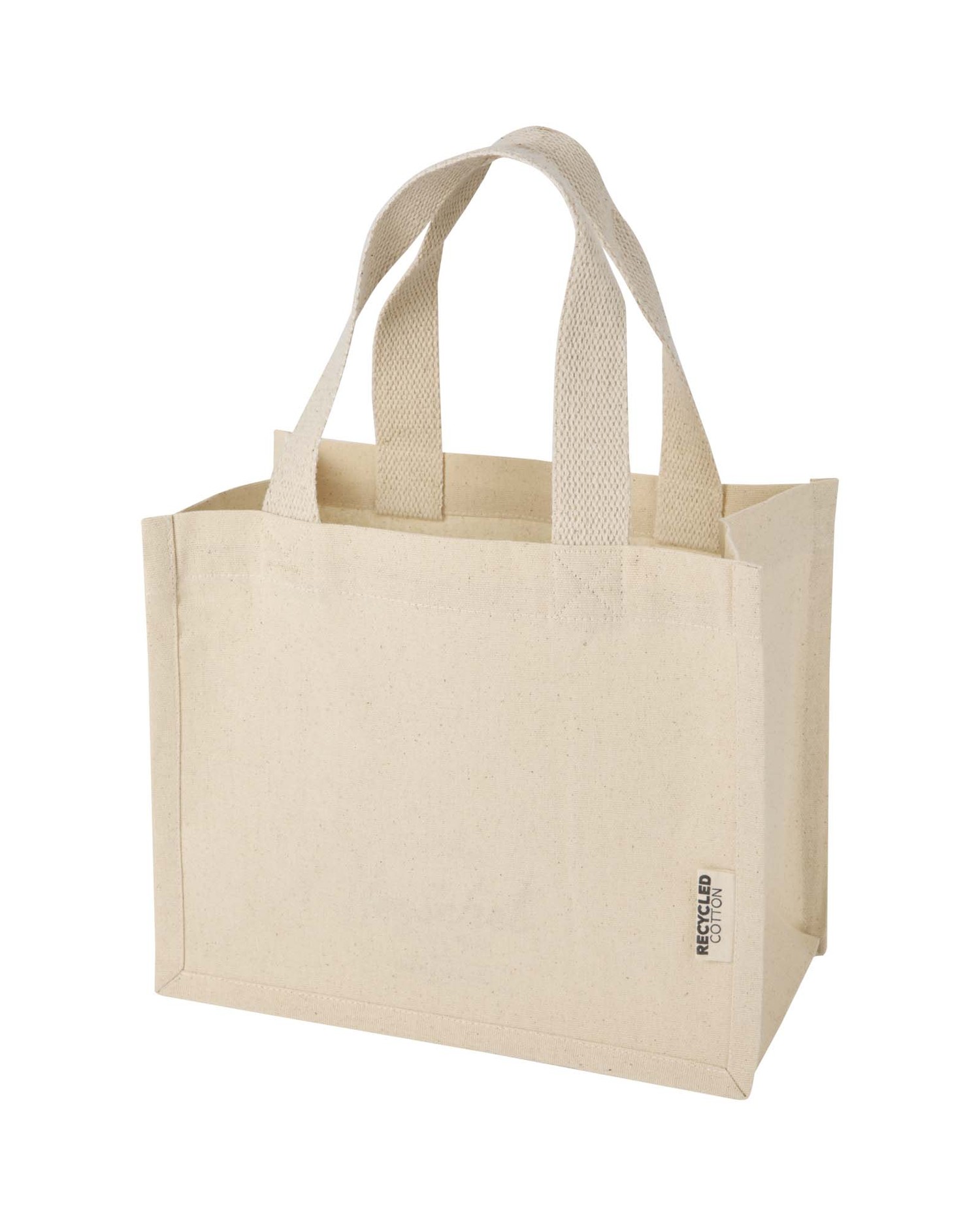 Odessa 220 g/m²:n GRS-kierrätetystä puuvillasta valmistettu minikassi vahvikkeilla 9 litraa